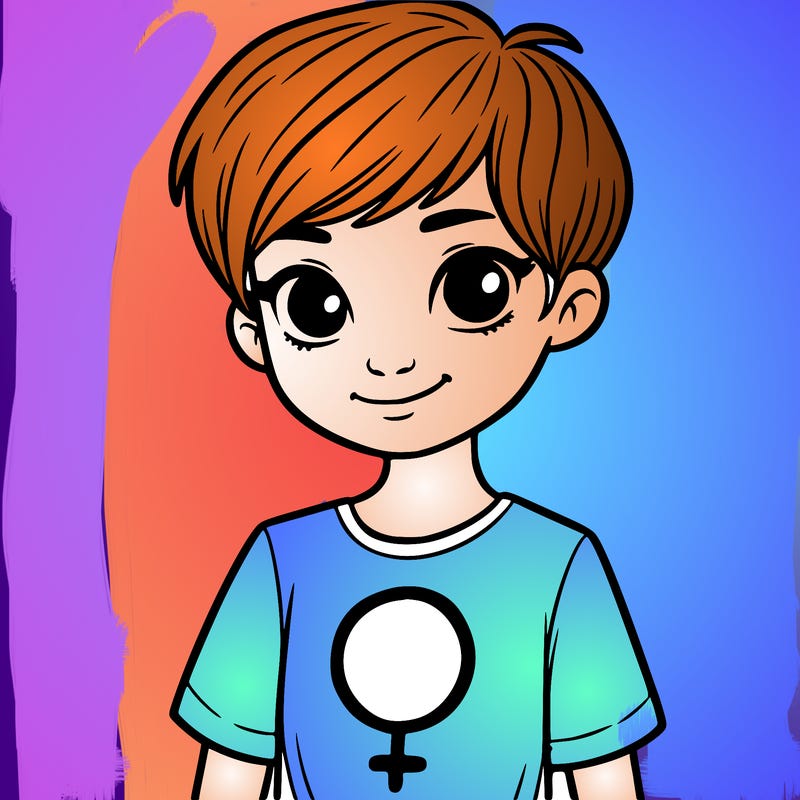 girl with pixie cut and feminist shirt