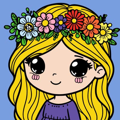 girl with flowers crown