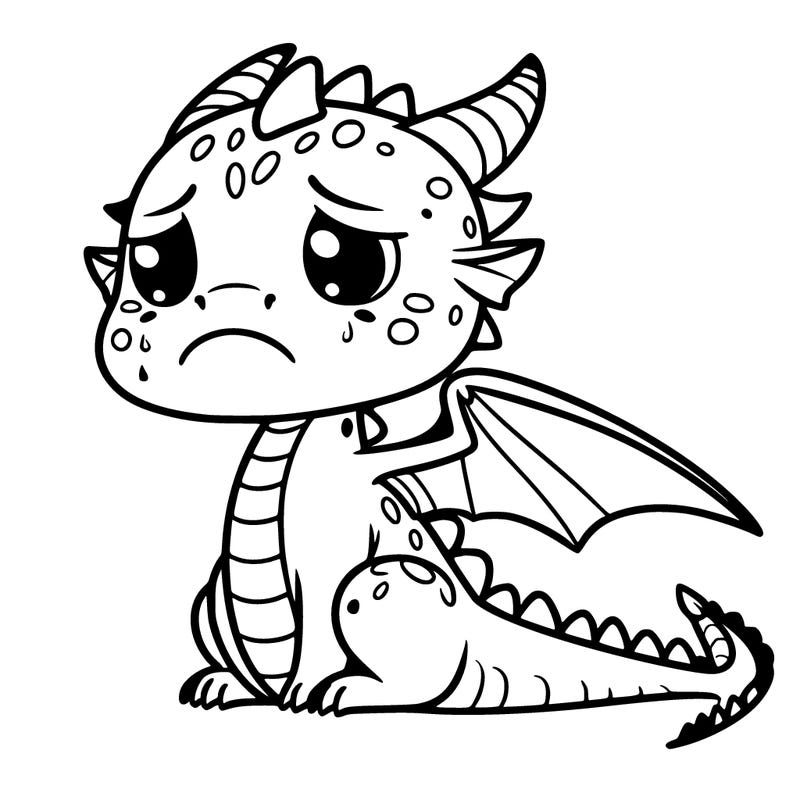 a very sad dragon