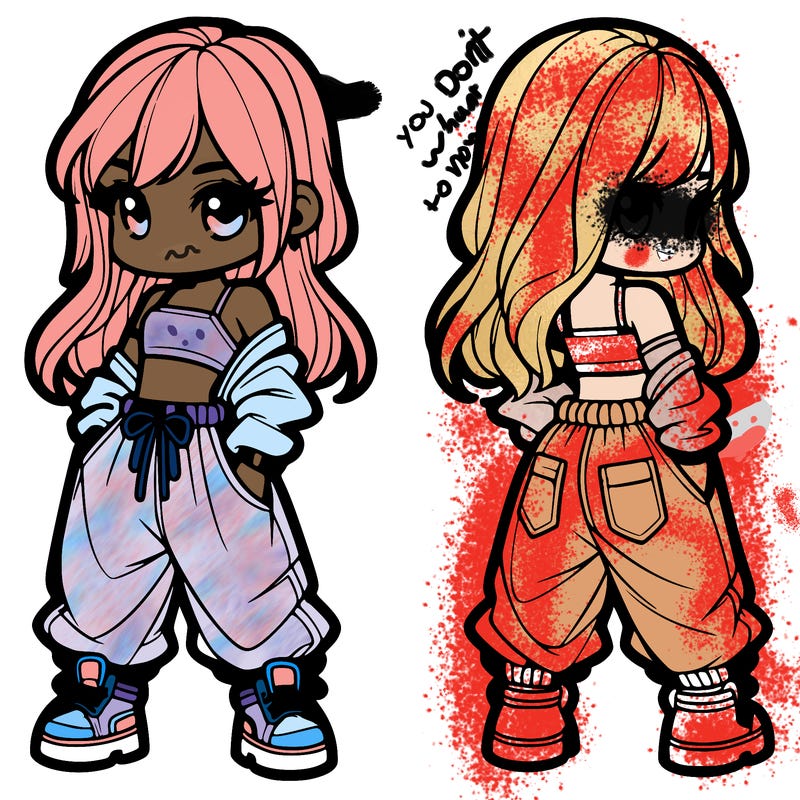 girl in crop top and baggy pants