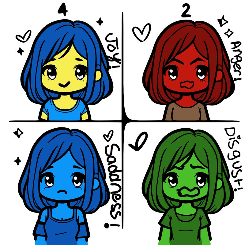 simple girl split in 4