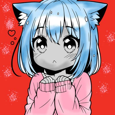 shy anime catgirl