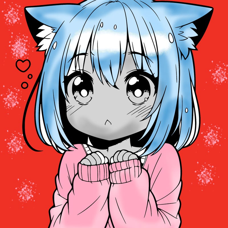shy anime catgirl
