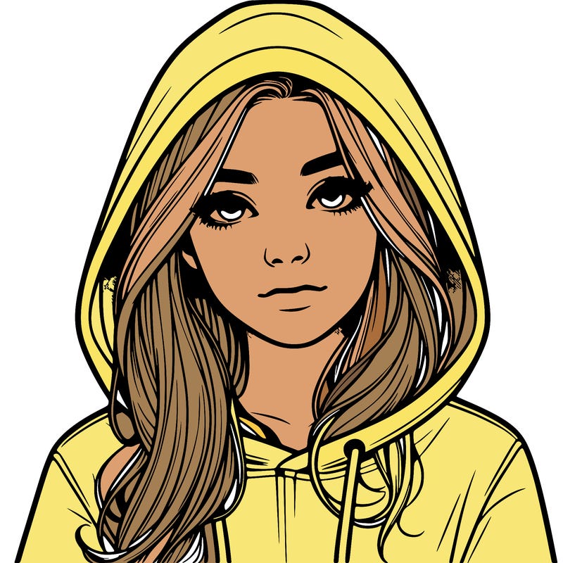 realistic girl with a hoodie