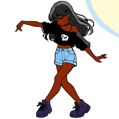 realistic girl danceing