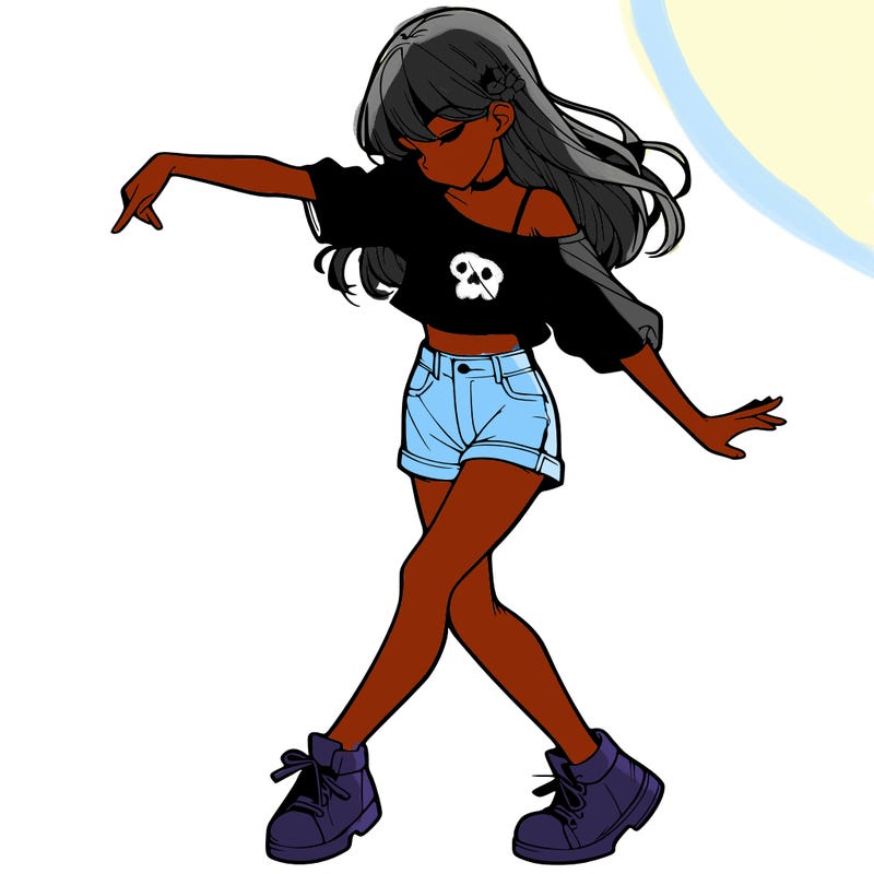 realistic girl danceing