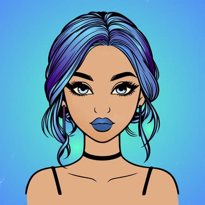 realistic girl with makeup on