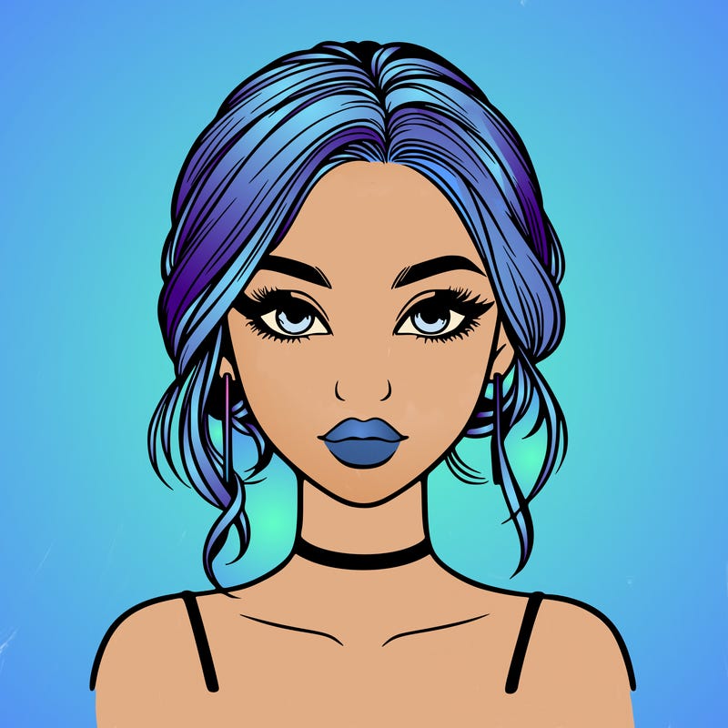 realistic girl with makeup on