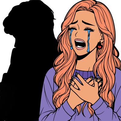 realistic girl crying cuz her boyfriend cheated on her