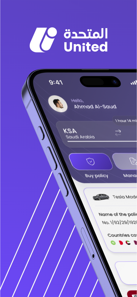 Tela de smartphone mostrando o painel do aplicativo Jesr Insurance com recursos de gerenciamento de apólices