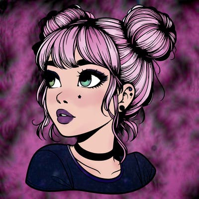 realistic girl with spacebuns