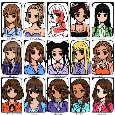 girls that look diffrent anime