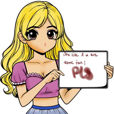 realistic pretty girl holding blank sign