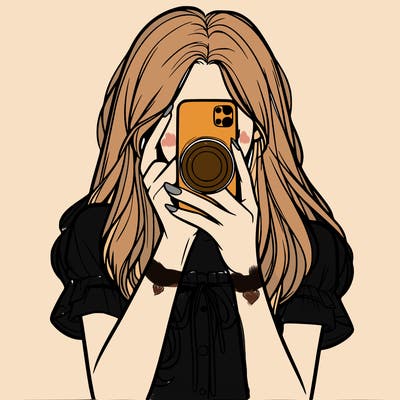 a realistic girl holding her phone taking pictures