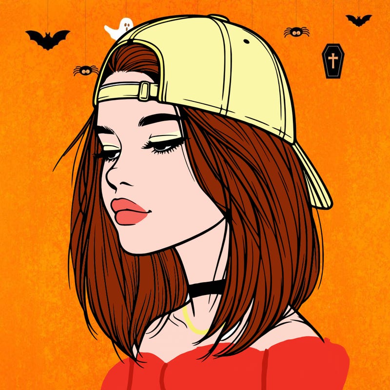 realistic  girl with a backwards hat