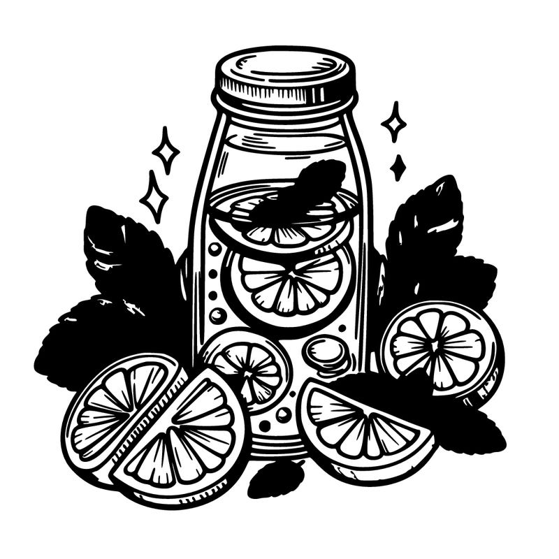 fresh water with lemons and mint