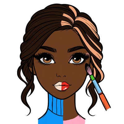 realistic person with makeup