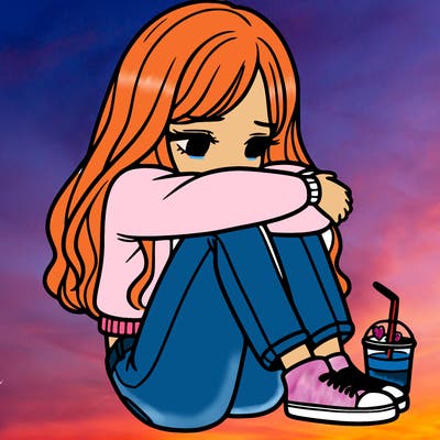 a girl  after a breakup