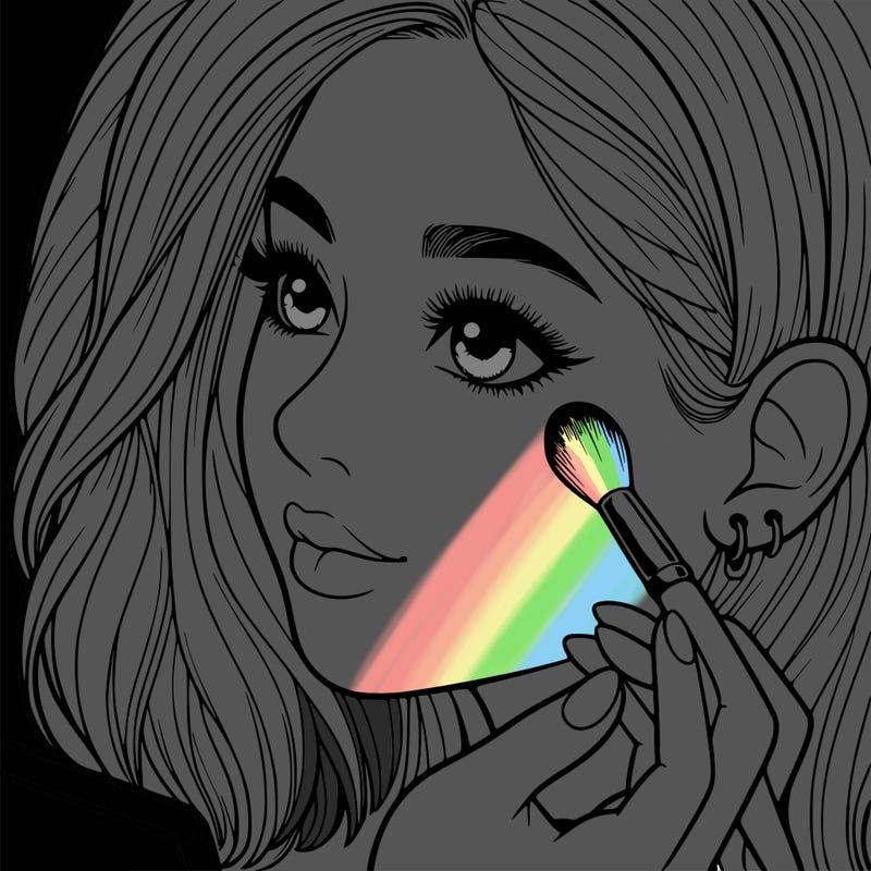 a realistic girl doing her makeup