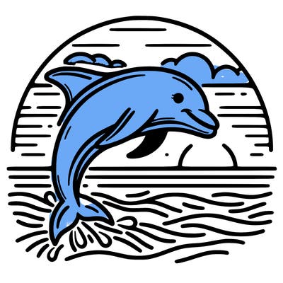 dolphin in a sunset