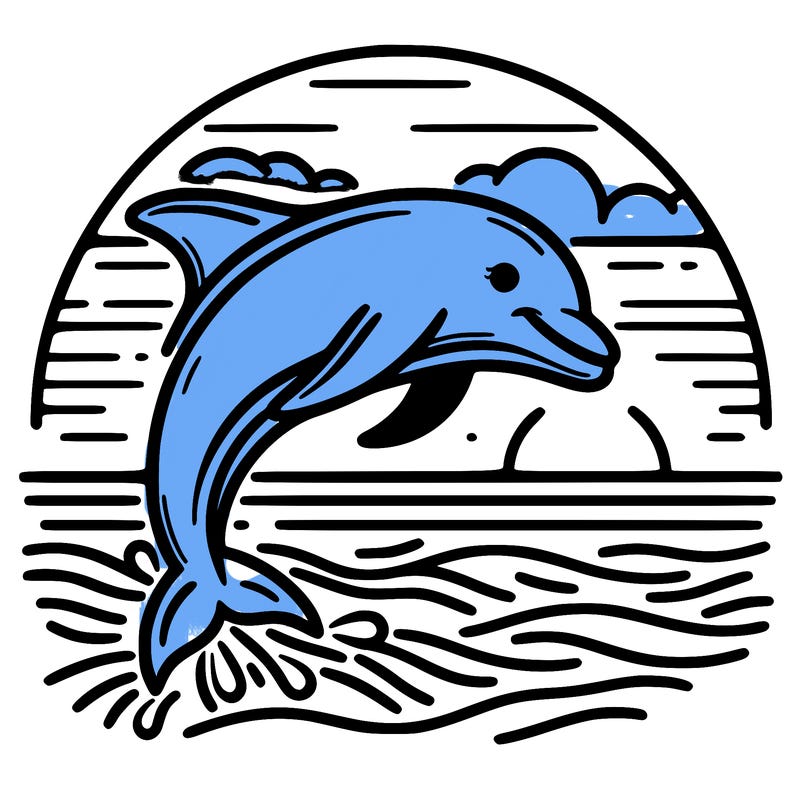 dolphin in a sunset