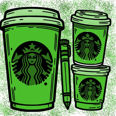 starbucks cup.
