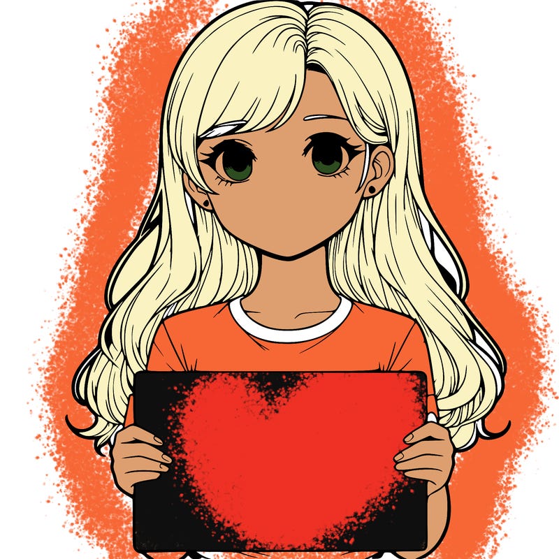 realistic girl holding a sign