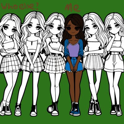 a group of girls realistic