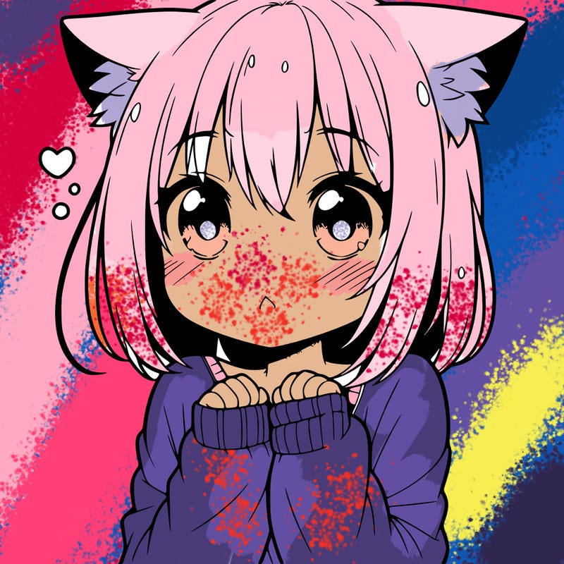 shy anime catgirl
