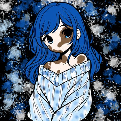 shy pretty girl wearing a sweater that is falling off one shoulder portrait