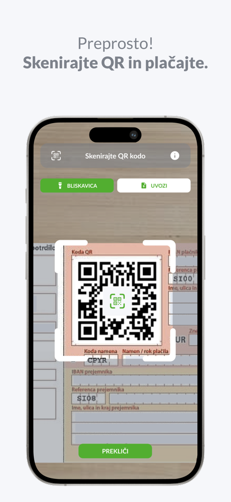 mBank@Net - mBank@Net mobile app interface showing a QR code scanner for instant bill payment