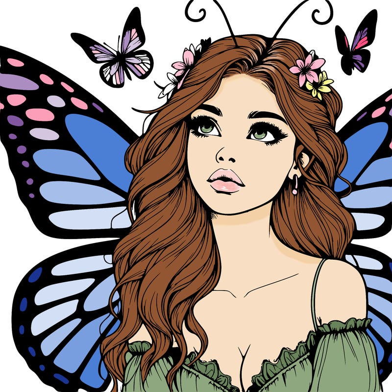 butterfly fairy realistic girl