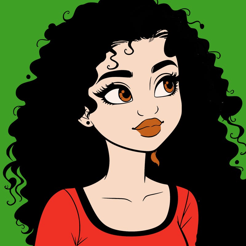 realistic girl with curly hair