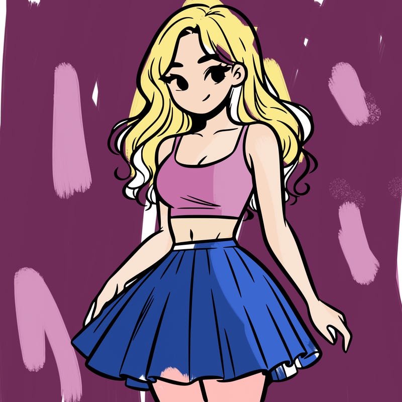 woman in a skirt and crop top