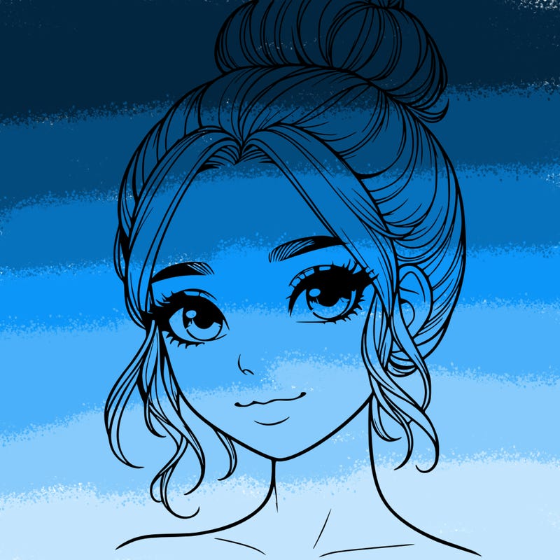 realistic pretty girl with hair in bun