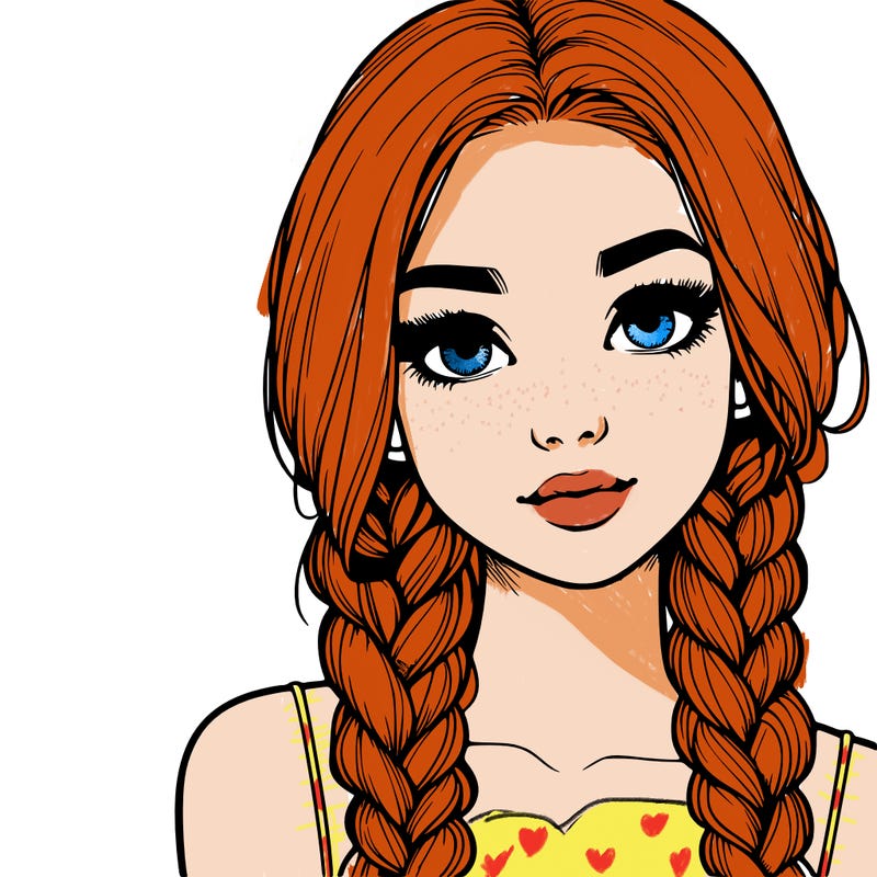 realistic girl with braids