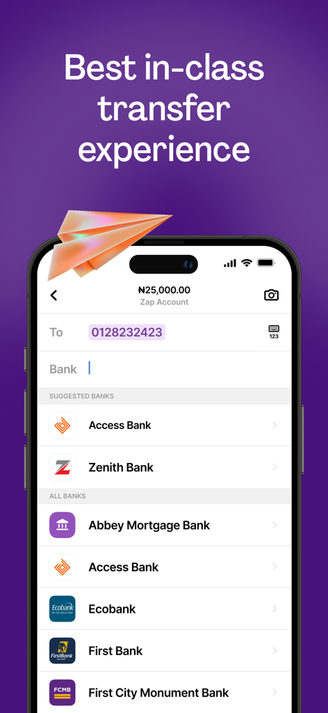 Zap by Paystack - ナイジェリアの銀行への送金のためのZap by Paystackインターフェース