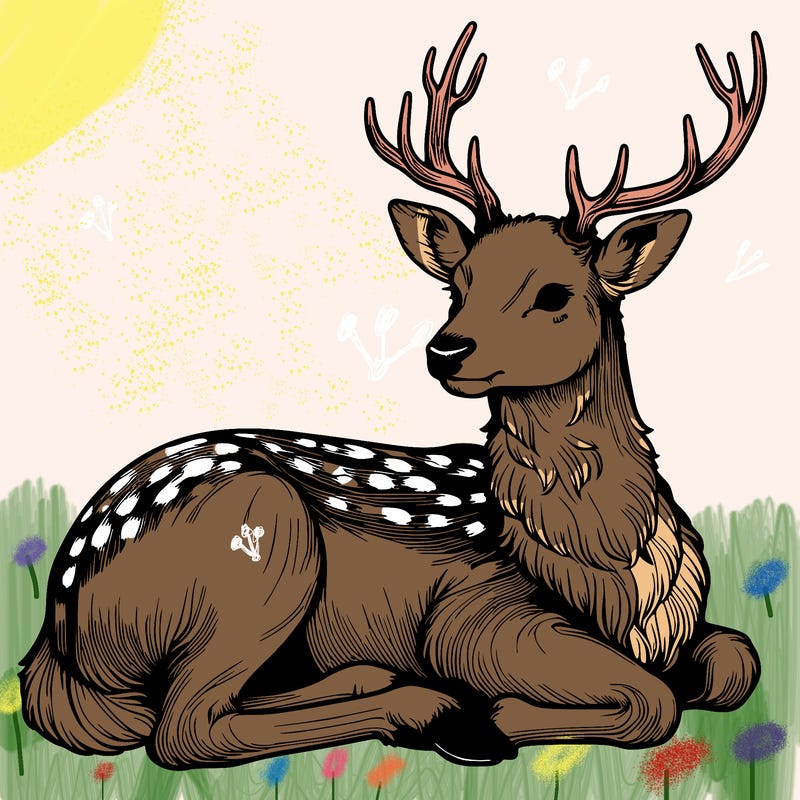 realistic deer with antlers