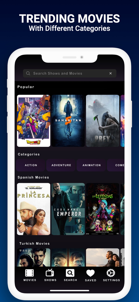 Flixtor Movie,Tv Show & series - Flixtor app interface displaying trending movies and genre categories