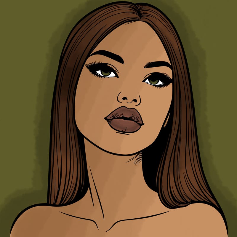 realistic woman with full lips