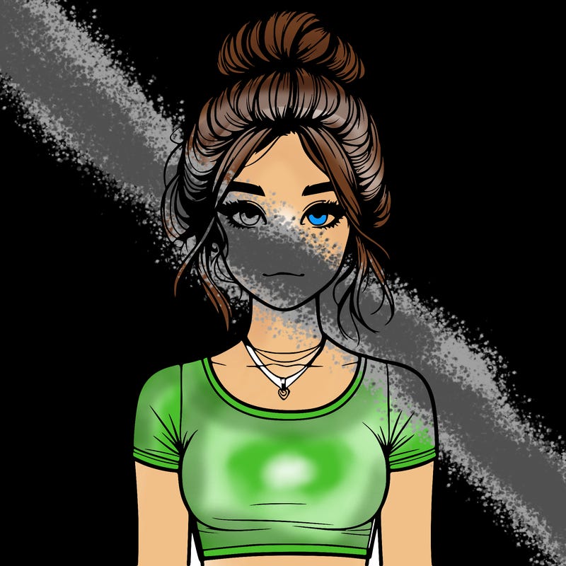 realistic girl with messy bun and croptop