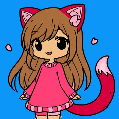 girl with cat ears and tail