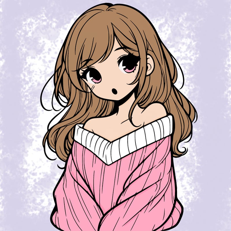 shy pretty girl wearing a sweater that is falling off one shoulder portrait