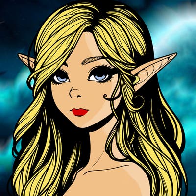 elf girl realistic dark fantasy