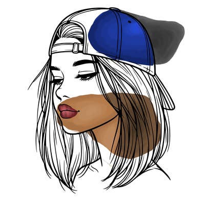 realistic  girl with a backwards hat