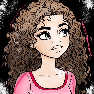 realistic girl with curly hair