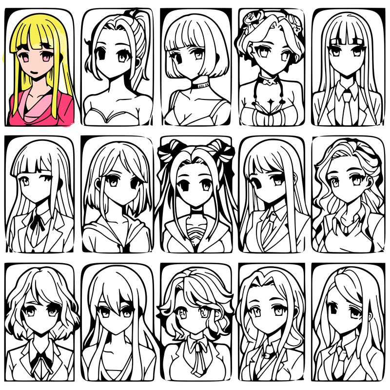 girls that look diffrent anime