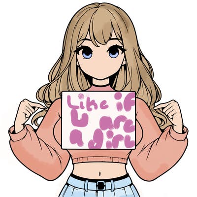 girl holding a blank sign in a long sleeve crop top