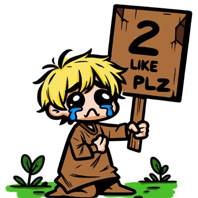 small poor toddler crying with sign that says 2 like plz