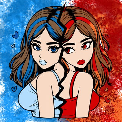 realistic girl split